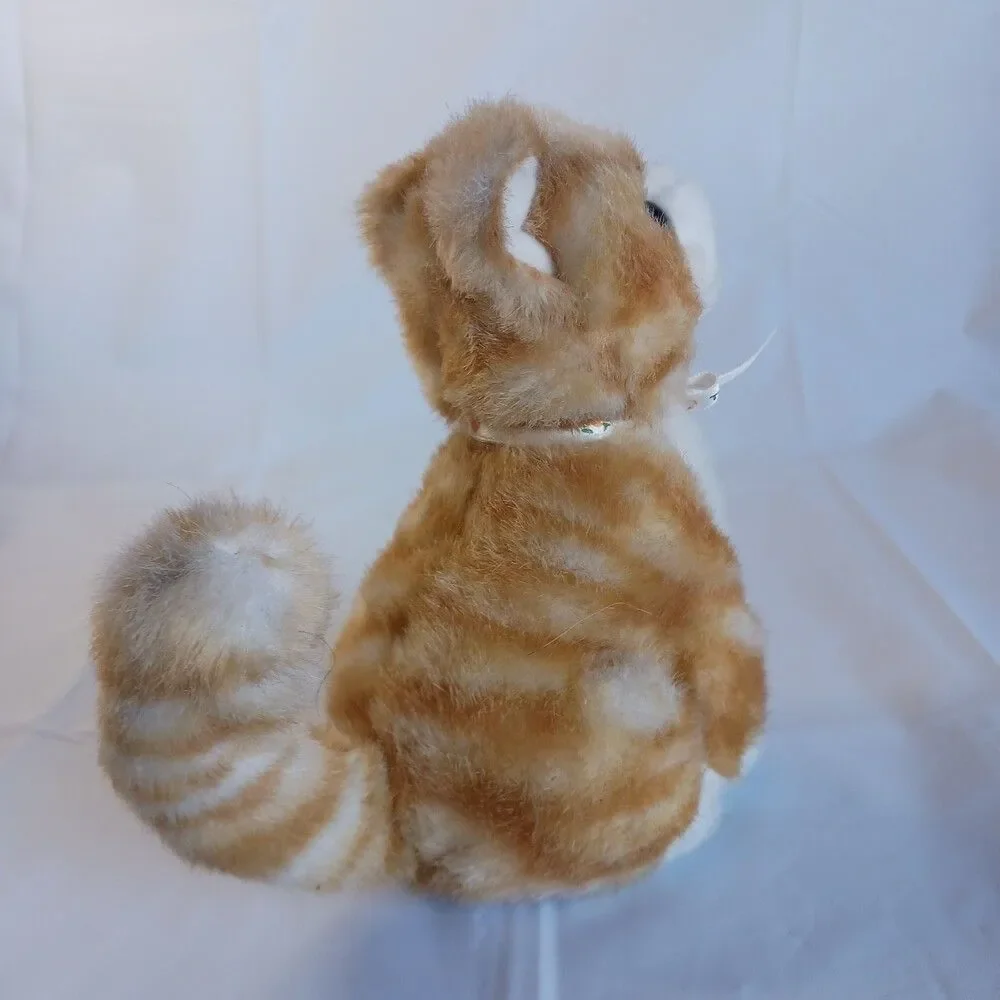 Walt Disney Company Orange White Striped Sitting Plush Cat Kitten Kitty Toy